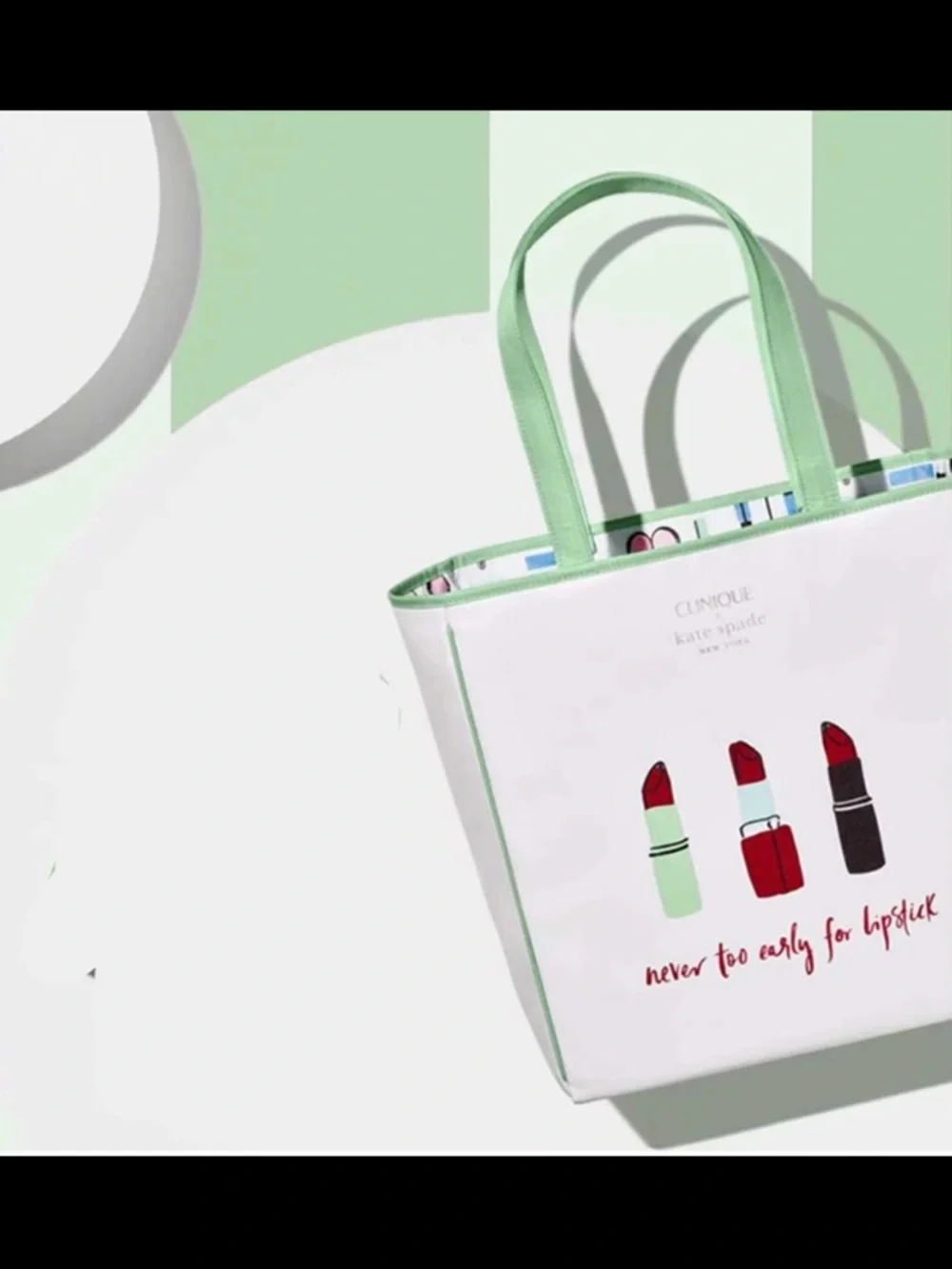 Clinique x Kate Spade collaboration tote bag NWT